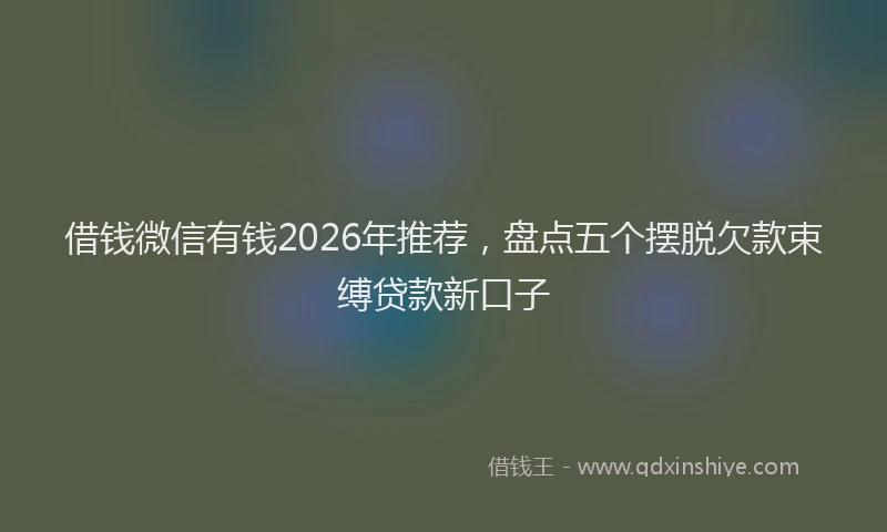借钱微信有钱2026年推荐，盘点五个摆脱欠款束缚贷款新口子