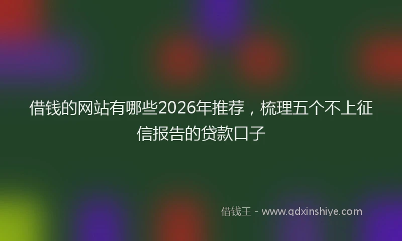 借钱的网站有哪些2026年推荐,梳理五个不上征信报告的贷款口子