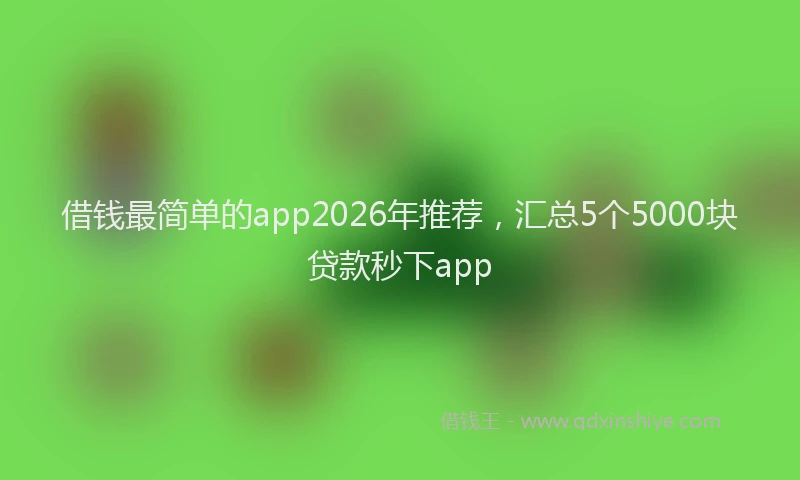 借钱最简单的app2026年推荐，汇总5个5000块贷款秒下app