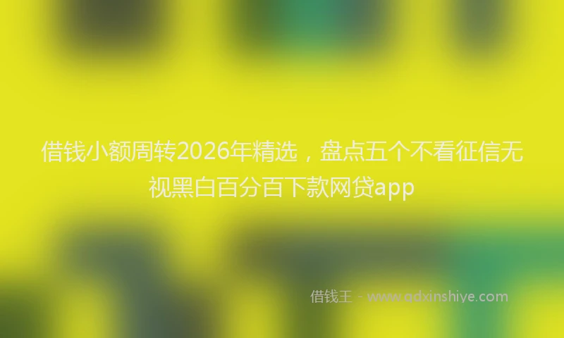 借钱小额周转2026年精选,盘点五个不看征信无视黑白百分百下款网贷app