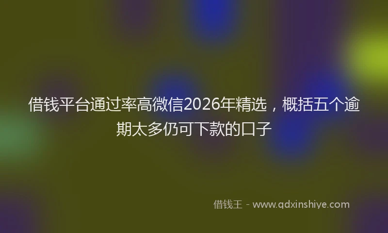 借钱平台通过率高微信2026年精选，概括五个逾期太多仍可下款的口子