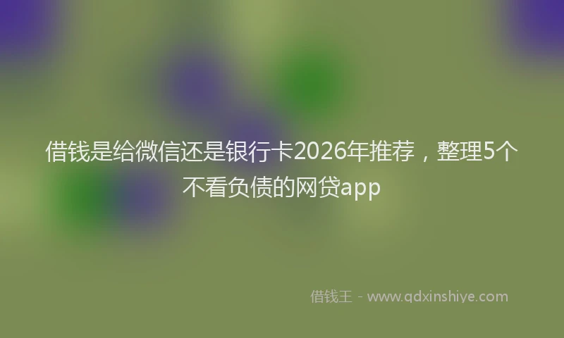借钱是给微信还是银行卡2026年推荐，整理5个不看负债的网贷app