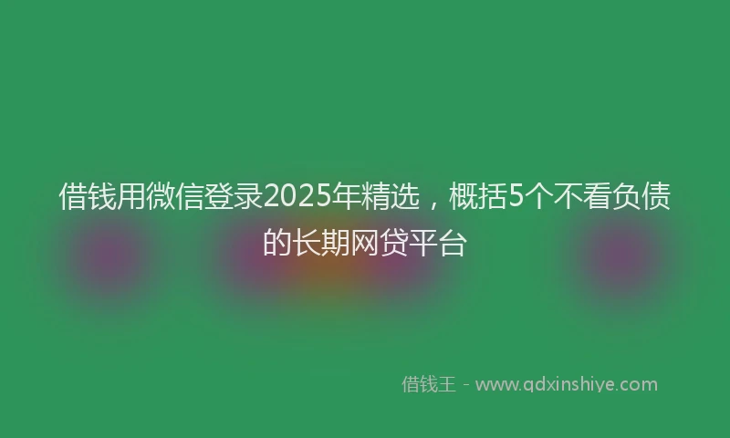 借钱用微信登录2025年精选，概括5个不看负债的长期网贷平台