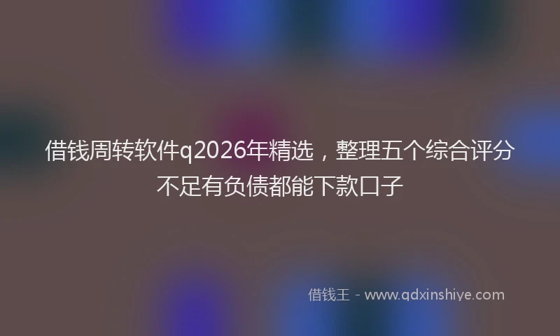 借钱周转软件q2026年精选，整理五个综合评分不足有负债都能下款口子
