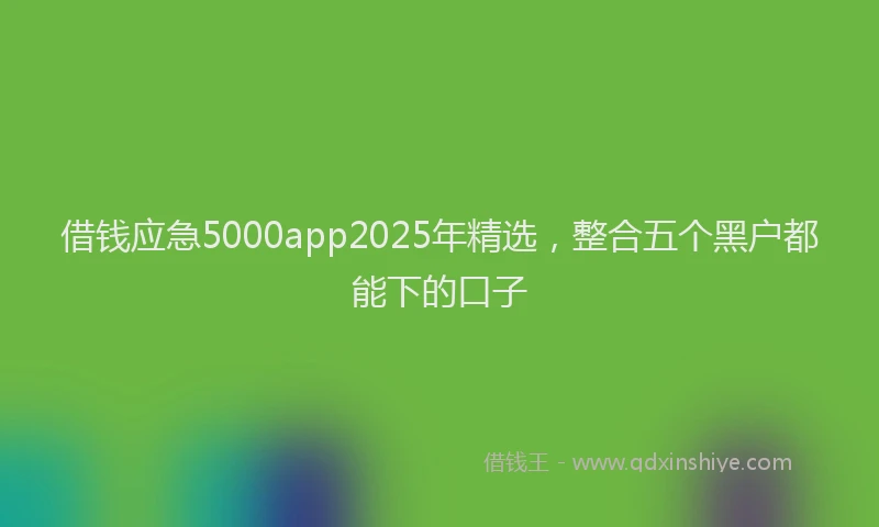 借钱应急5000app2025年精选，整合五个黑户都能下的口子