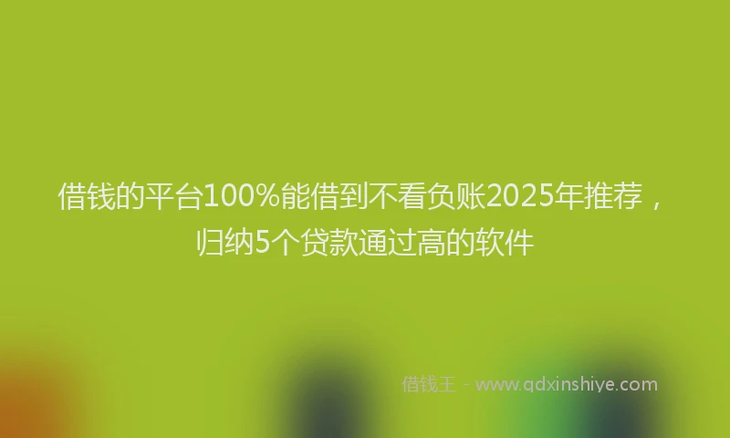 借钱的平台100%能借到不看负账2025年推荐，归纳5个贷款通过高的软件