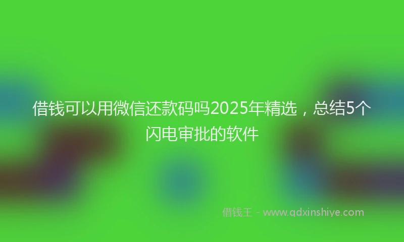 借钱可以用微信还款码吗2025年精选，总结5个闪电审批的软件