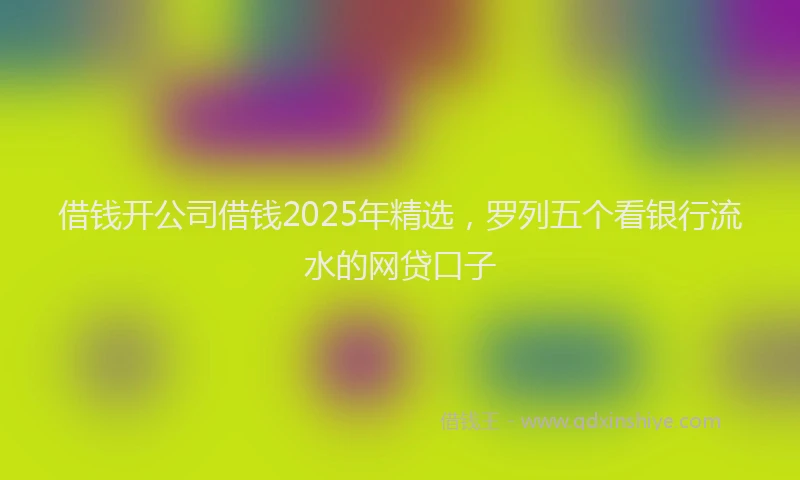 借钱开公司借钱2025年精选，罗列五个看银行流水的网贷口子