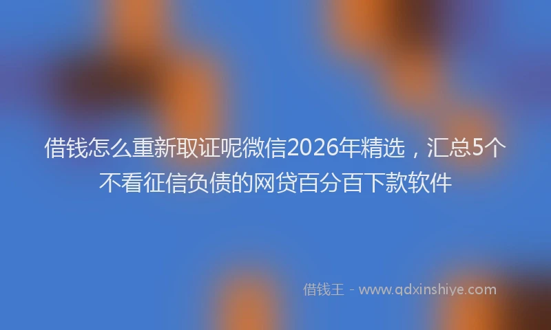 借钱怎么重新取证呢微信2026年精选，汇总5个不看征信负债的网贷百分百下款软件