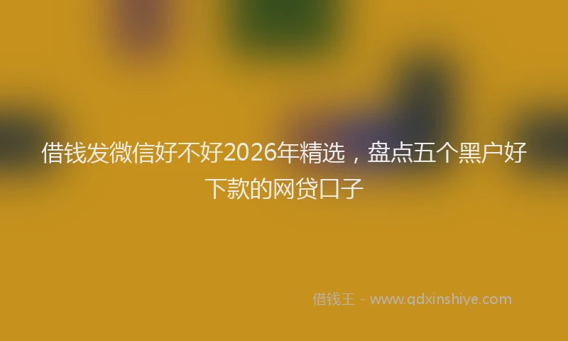 借钱发微信好不好2026年精选，盘点五个黑户好下款的网贷口子