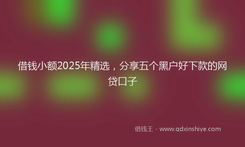 借钱小额2025年精选，分享五个黑户好下款的网贷口子