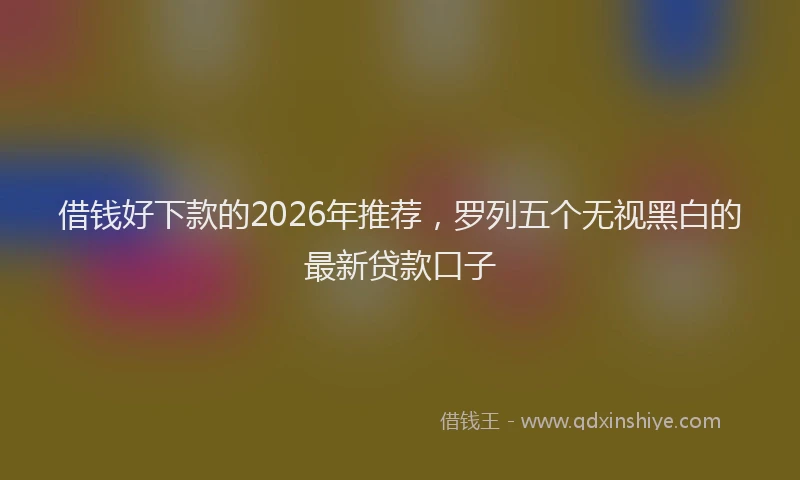 借钱好下款的2026年推荐，罗列五个无视黑白的最新贷款口子