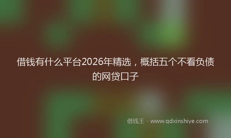 借钱有什么平台2026年精选，概括五个不看负债的网贷口子