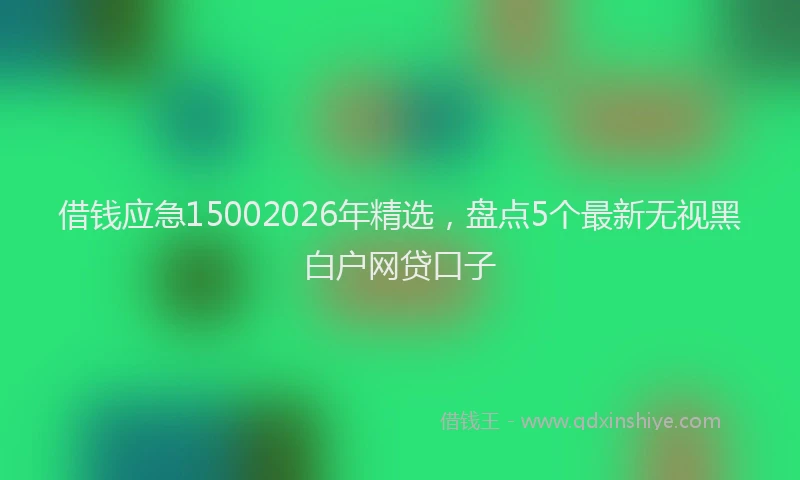 借钱应急15002026年精选，盘点5个最新无视黑白户网贷口子