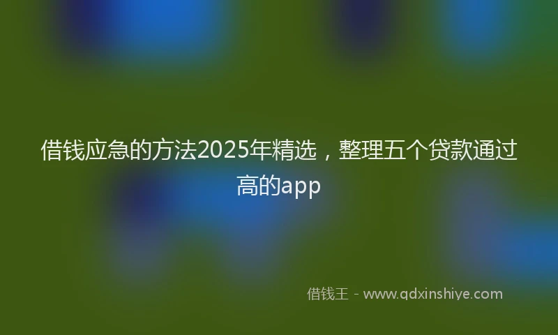 借钱应急的方法2025年精选，整理五个贷款通过高的app