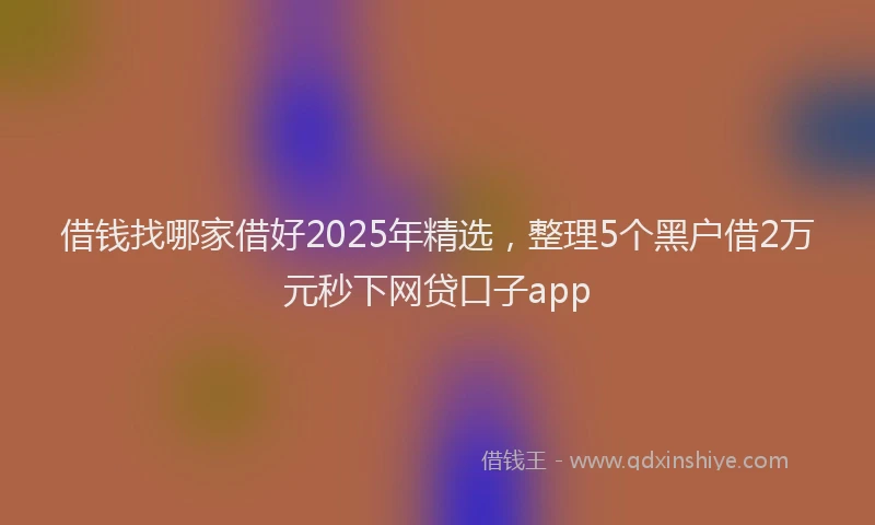 借钱找哪家借好2025年精选，整理5个黑户借2万元秒下网贷口子app