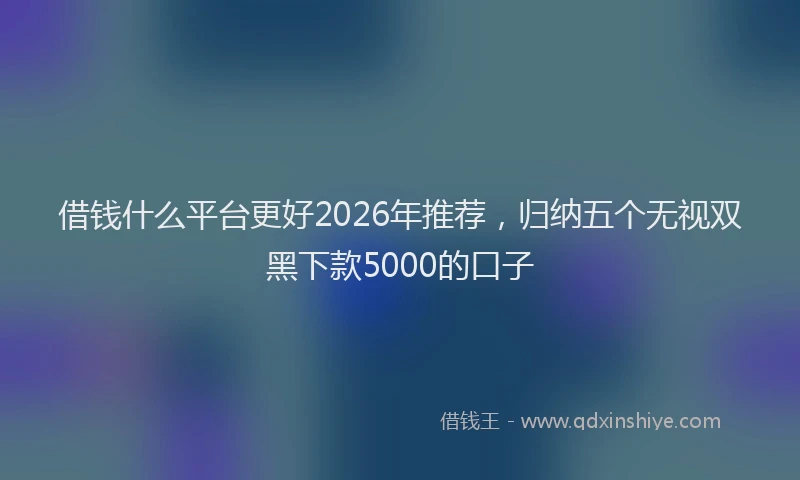 借钱什么平台更好2026年推荐，归纳五个无视双黑下款5000的口子