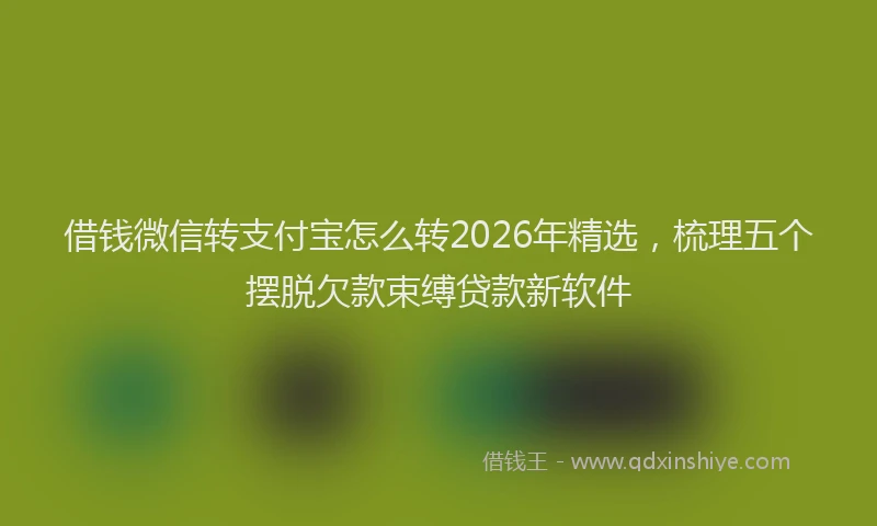 借钱微信转支付宝怎么转2026年精选，梳理五个摆脱欠款束缚贷款新软件