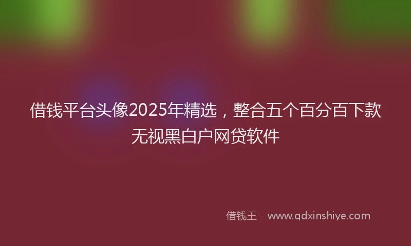 借钱平台头像2025年精选，整合五个百分百下款无视黑白户网贷软件