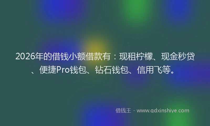 2026年的借钱小额借款有:现租柠檬、现金秒贷、便捷Pro钱包、钻石钱包、信用飞等。