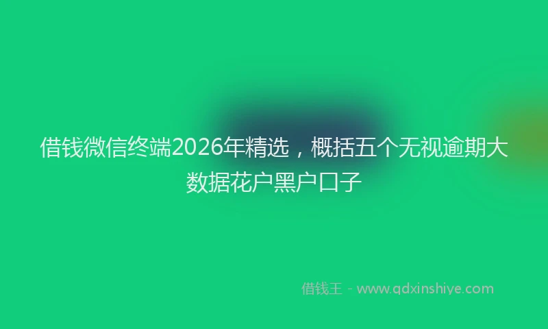 借钱微信终端2026年精选，概括五个无视逾期大数据花户黑户口子