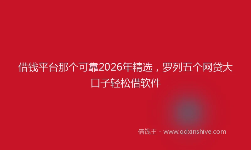 借钱平台那个可靠2026年精选，罗列五个网贷大口子轻松借软件