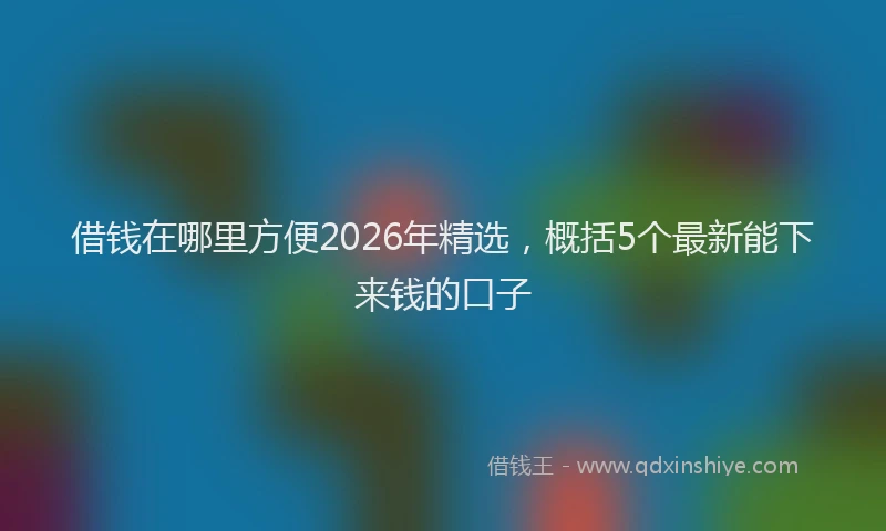 借钱在哪里方便2026年精选，概括5个最新能下来钱的口子