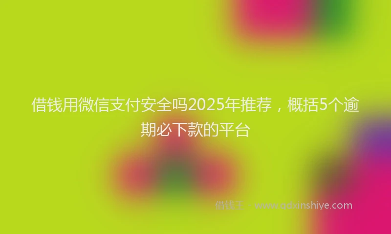 借钱用微信支付安全吗2025年推荐，概括5个逾期必下款的平台