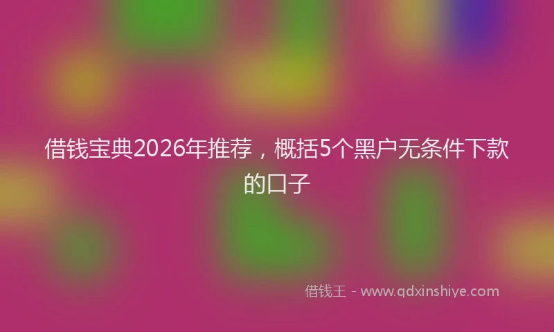 借钱宝典2026年推荐，概括5个黑户无条件下款的口子