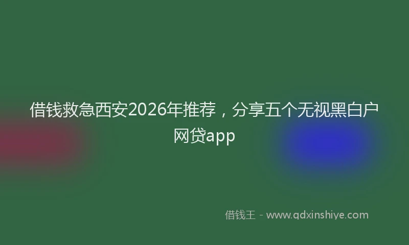 借钱救急西安2026年推荐，分享五个无视黑白户网贷app