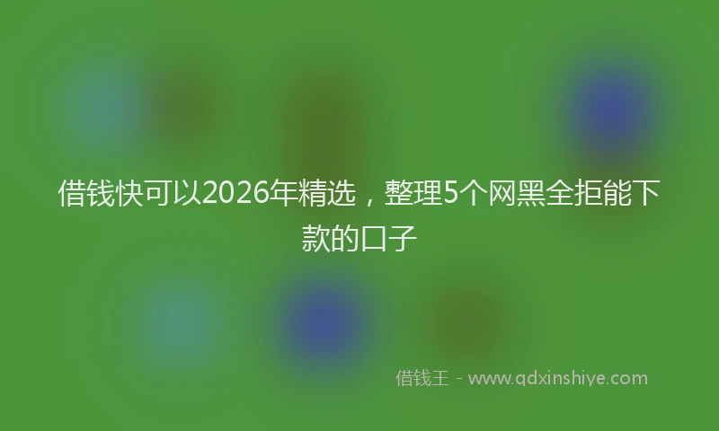 借钱快可以2026年精选,整理5个网黑全拒能下款的口子
