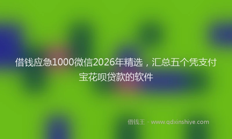 借钱应急1000微信2026年精选，汇总五个凭支付宝花呗贷款的软件