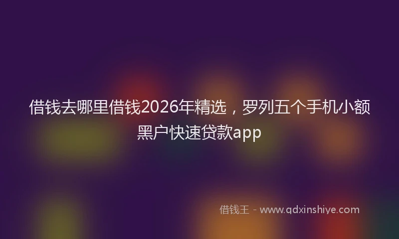 借钱去哪里借钱2026年精选，罗列五个手机小额黑户快速贷款app