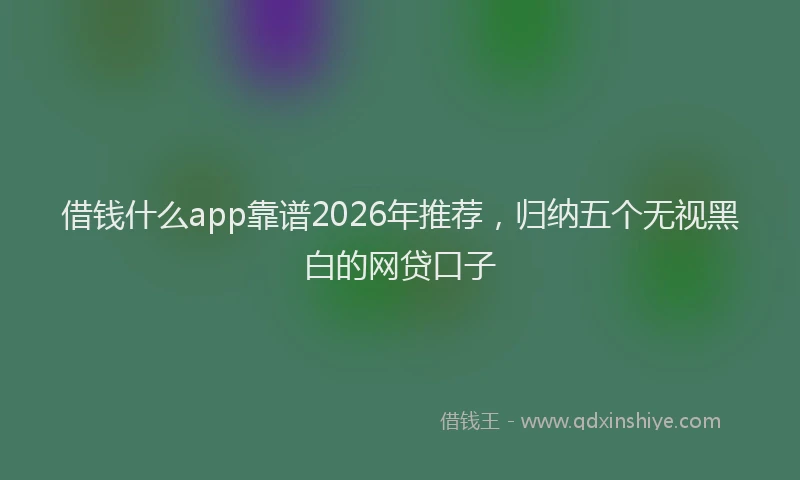 借钱什么app靠谱2026年推荐，归纳五个无视黑白的网贷口子