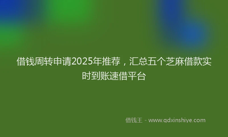 借钱周转申请2025年推荐,汇总五个芝麻借款实时到账速借平台