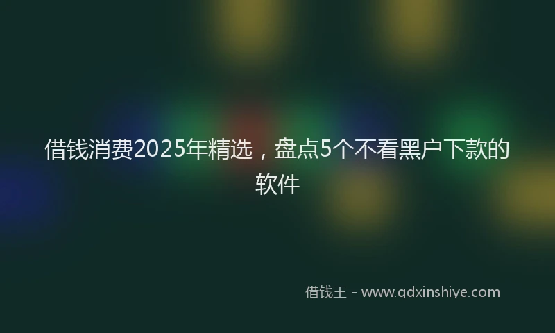 借钱消费2025年精选，盘点5个不看黑户下款的软件