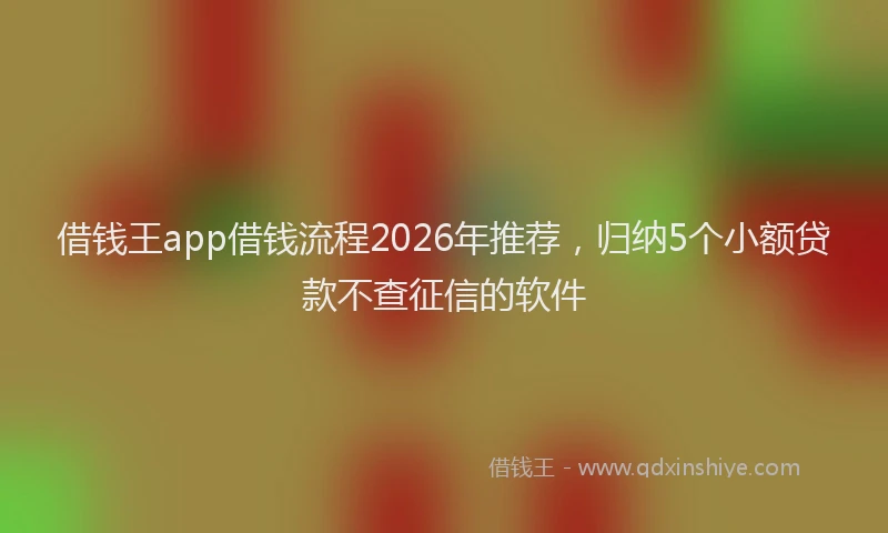 借钱王app借钱流程2026年推荐，归纳5个小额贷款不查征信的软件