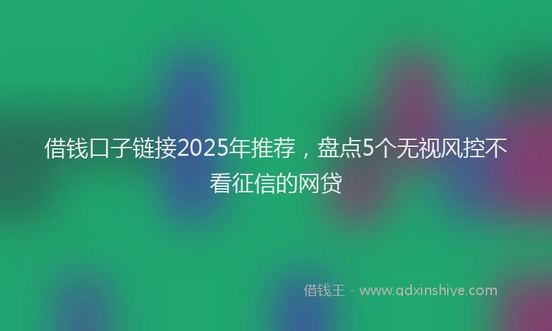 借钱口子链接2025年推荐，盘点5个无视风控不看征信的网贷