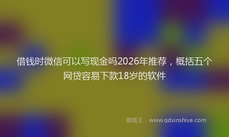 借钱时微信可以写现金吗2026年推荐，概括五个网贷容易下款18岁的软件