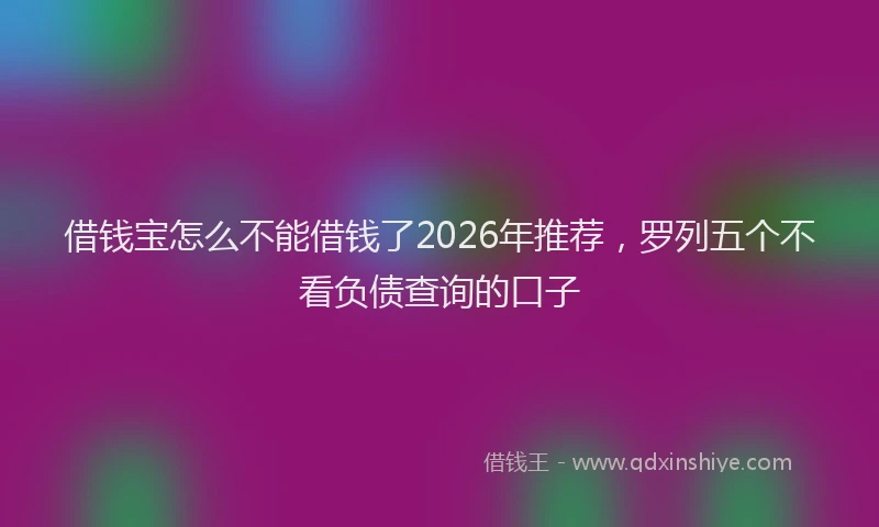 借钱宝怎么不能借钱了2026年推荐，罗列五个不看负债查询的口子