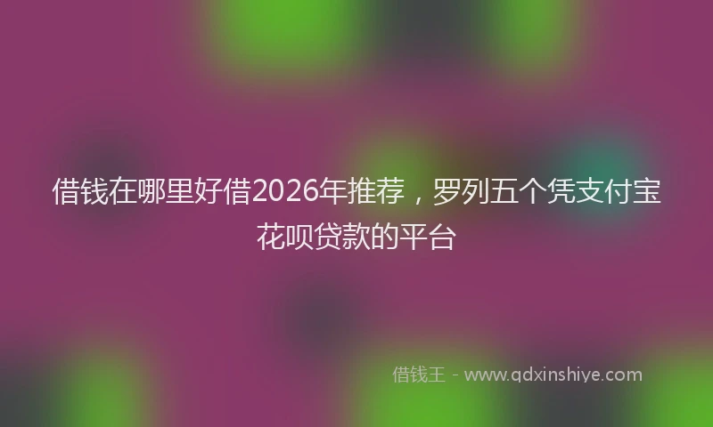 借钱在哪里好借2026年推荐，罗列五个凭支付宝花呗贷款的平台
