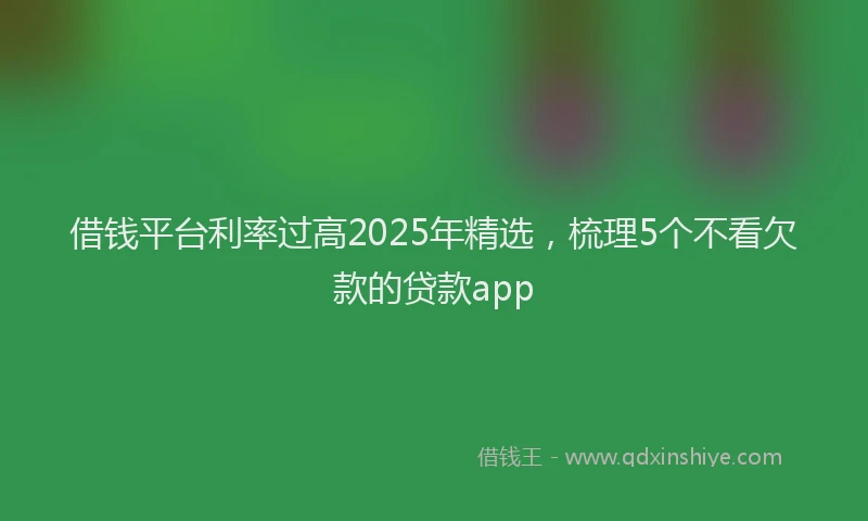 借钱平台利率过高2025年精选,梳理5个不看欠款的贷款app