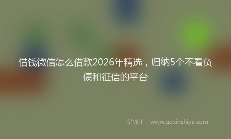 借钱微信怎么借款2026年精选，归纳5个不看负债和征信的平台