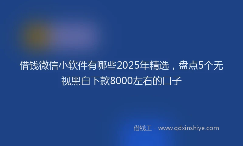 借钱微信小软件有哪些2025年精选，盘点5个无视黑白下款8000左右的口子