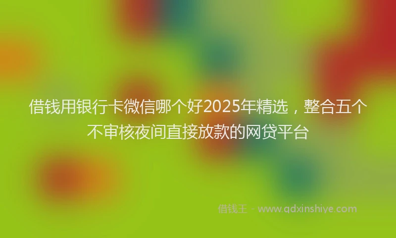 借钱用银行卡微信哪个好2025年精选，整合五个不审核夜间直接放款的网贷平台