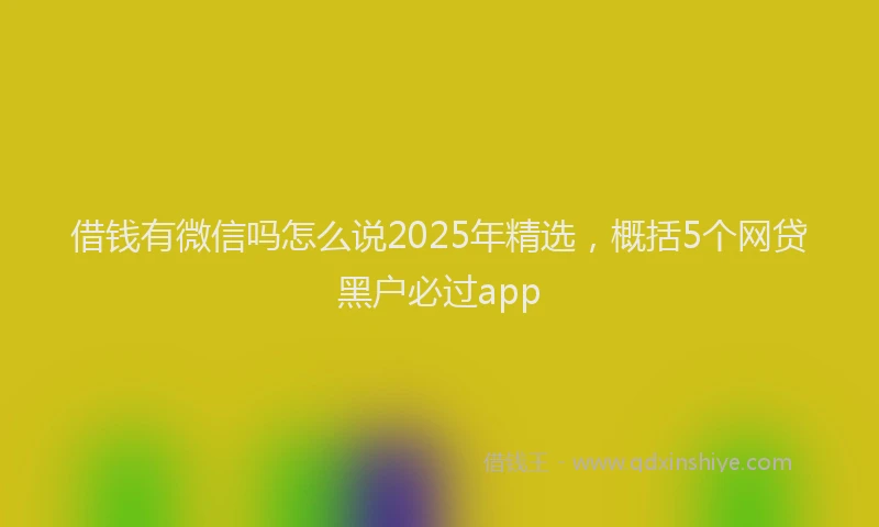 借钱有微信吗怎么说2025年精选，概括5个网贷黑户必过app