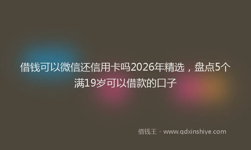 借钱可以微信还信用卡吗2026年精选，盘点5个满19岁可以借款的口子