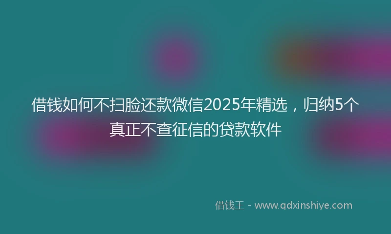 借钱如何不扫脸还款微信2025年精选,归纳5个真正不查征信的贷款软件