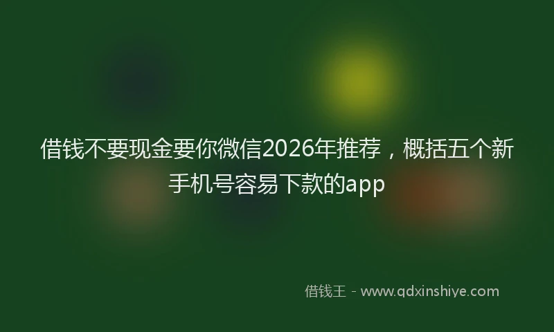 借钱不要现金要你微信2026年推荐,概括五个新手机号容易下款的app