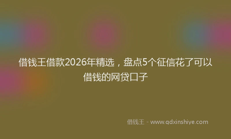 借钱王借款2026年精选，盘点5个征信花了可以借钱的网贷口子